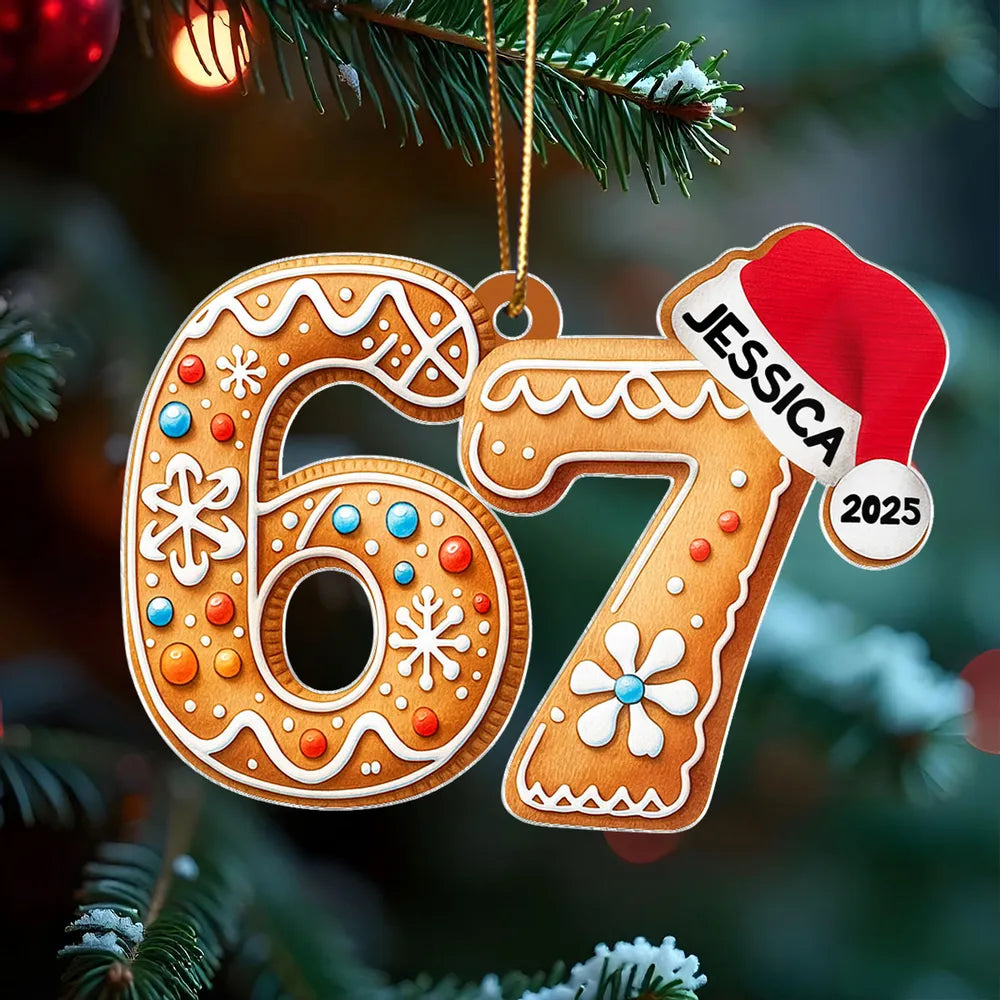 Personalized Gingerbread Ornament for Christmas - Custom Name and Year Ornament MagicInPrints