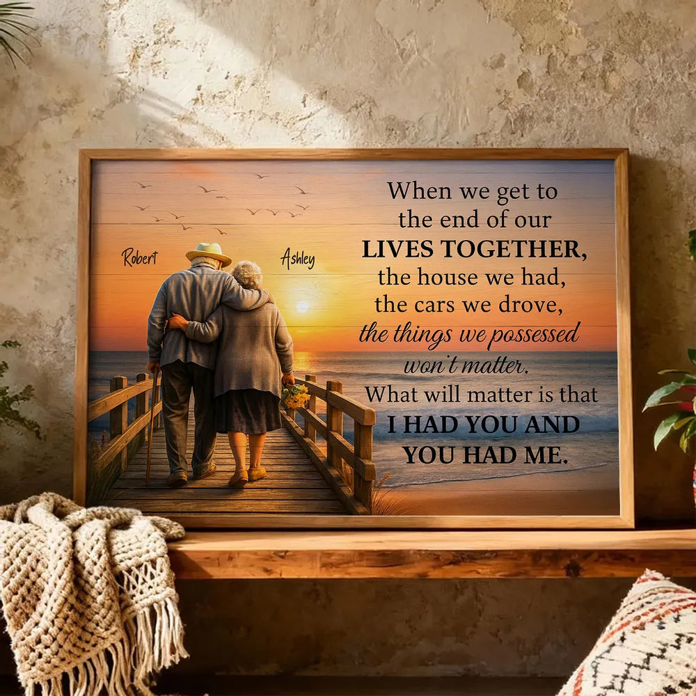 Personalized Canvas Print for Couples - Sentimental Sunset Walk Quote Poster or Canvas MagicInPrints