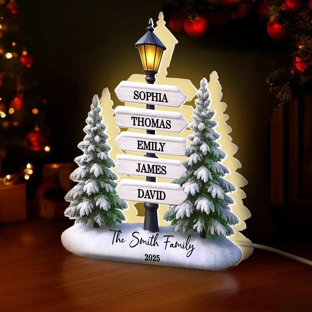 Personalized Family Name Christmas Lamp - Holiday Decor Gift Plaque MagicInPrints