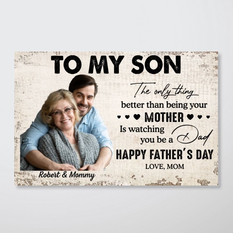 Personalized Father's Day Canvas for Son - Sentimental Gift from Mom Poster or Canvas MagicInPrints