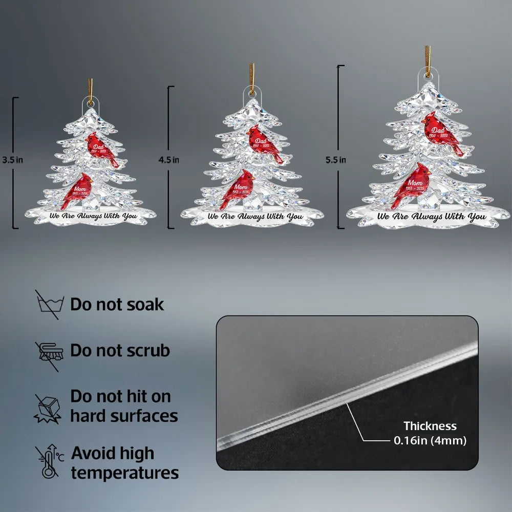 Personalized Memorial Crystal Ornament for Family - Christmas Tree Keepsake Ornament MagicInPrints