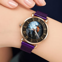 Load image into Gallery viewer, “Embrace the Magic of Time” - Witch Mesh Strap Quartz Watch – Personalized Gift for Witch Enthusiasts Quartz Watch MagicInPrints
