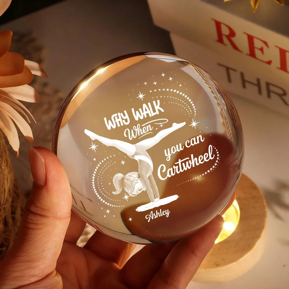 Personalized LED Crystal Ball Night Light for Gymnasts - Inspirational Bedroom Decor Lamp MagicInPrints