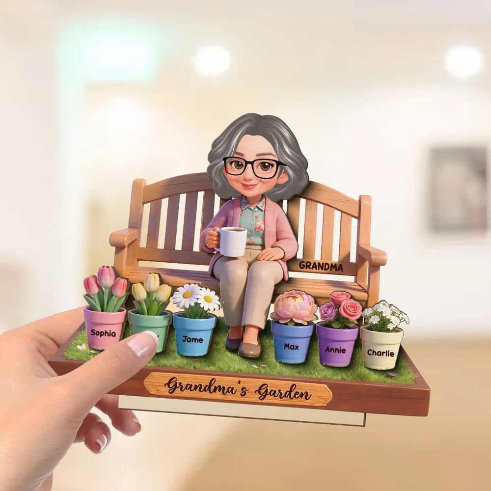 Personalized Grandma's Garden Figurine for Family - Mother's Day Gift Plaque MagicInPrints