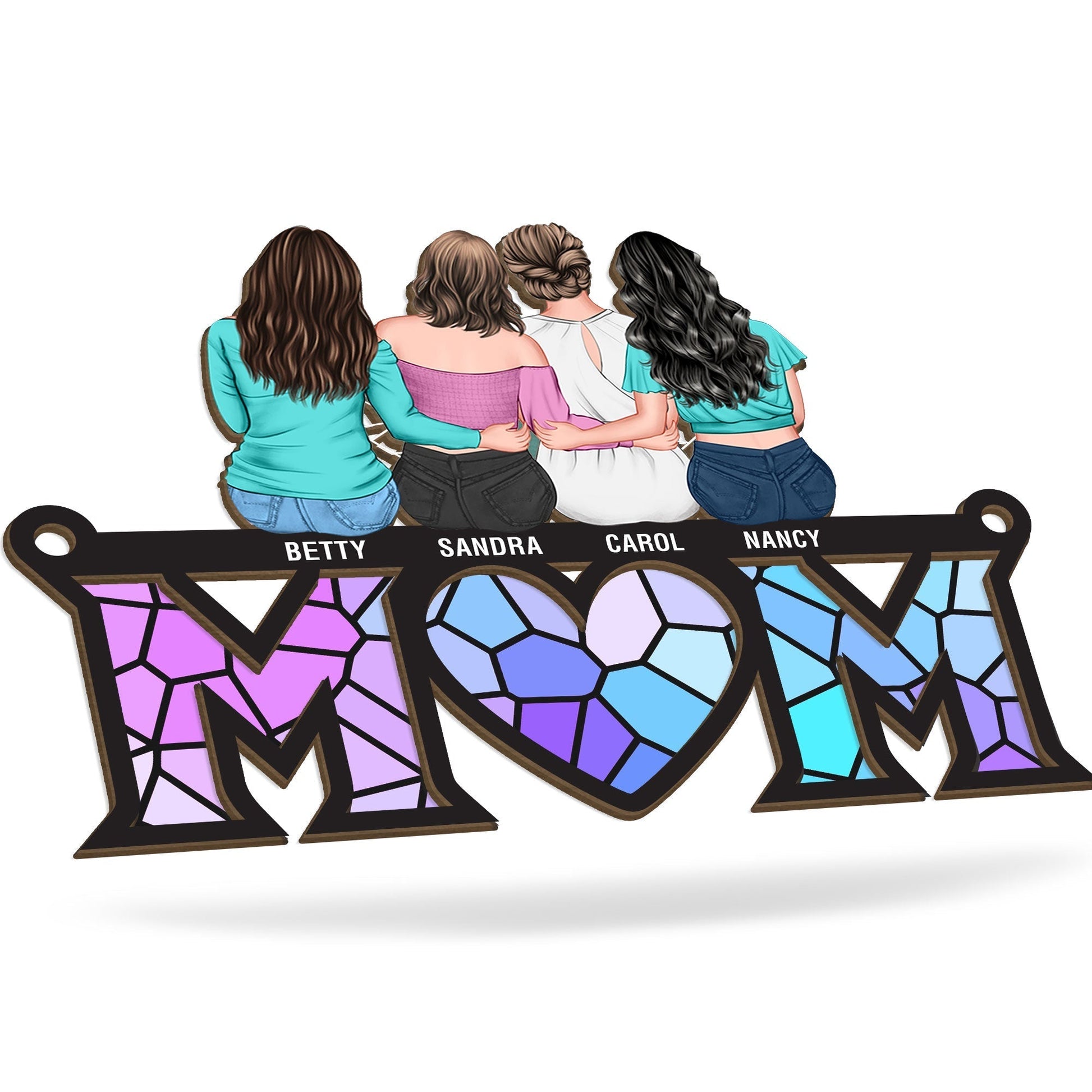 Personalized Stained Glass Mom Sign for Family - Mother's Day Gift Ornament MagicInPrints