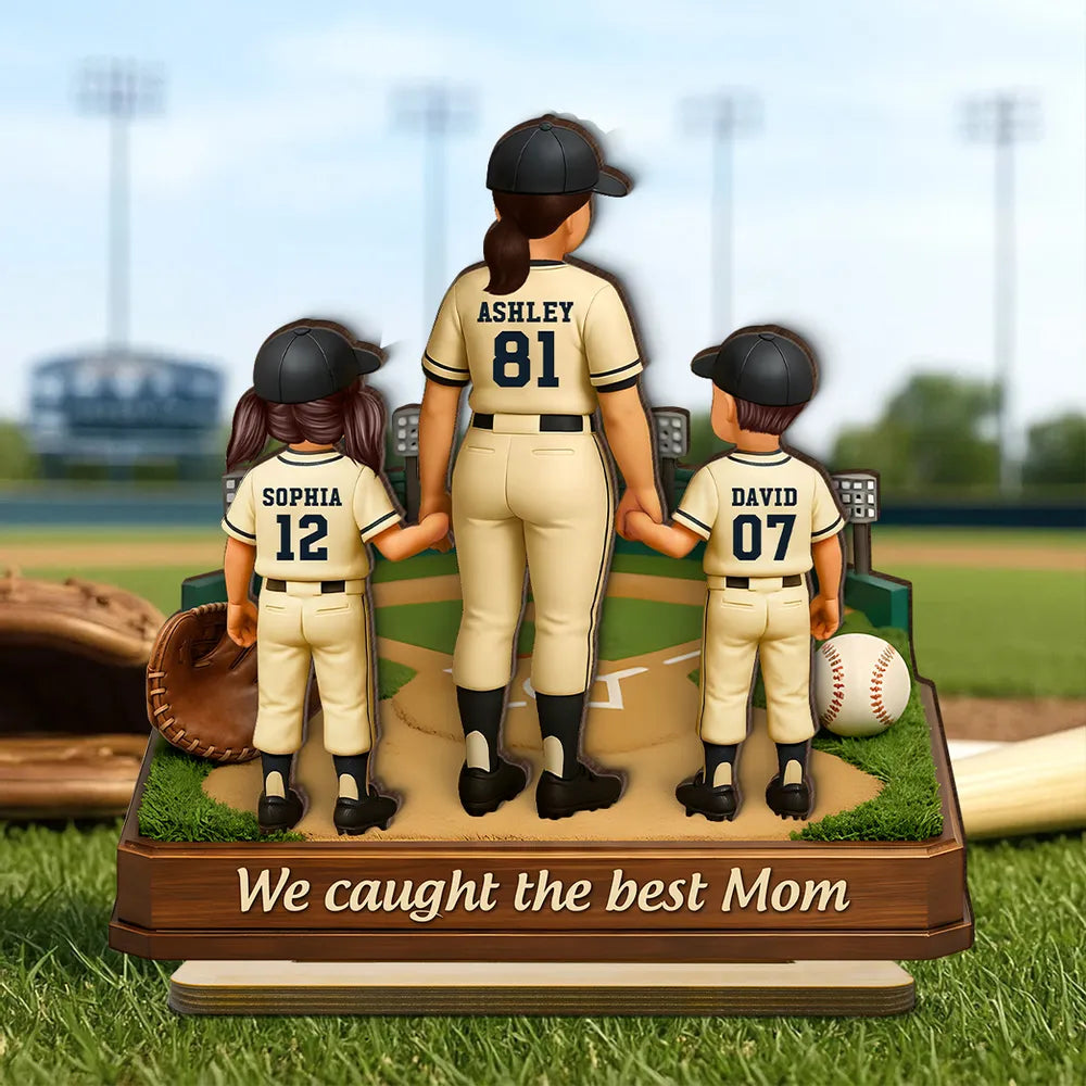 Personalized Baseball Family Figurine for Mom - Mother's Day Gift Plaque MagicInPrints