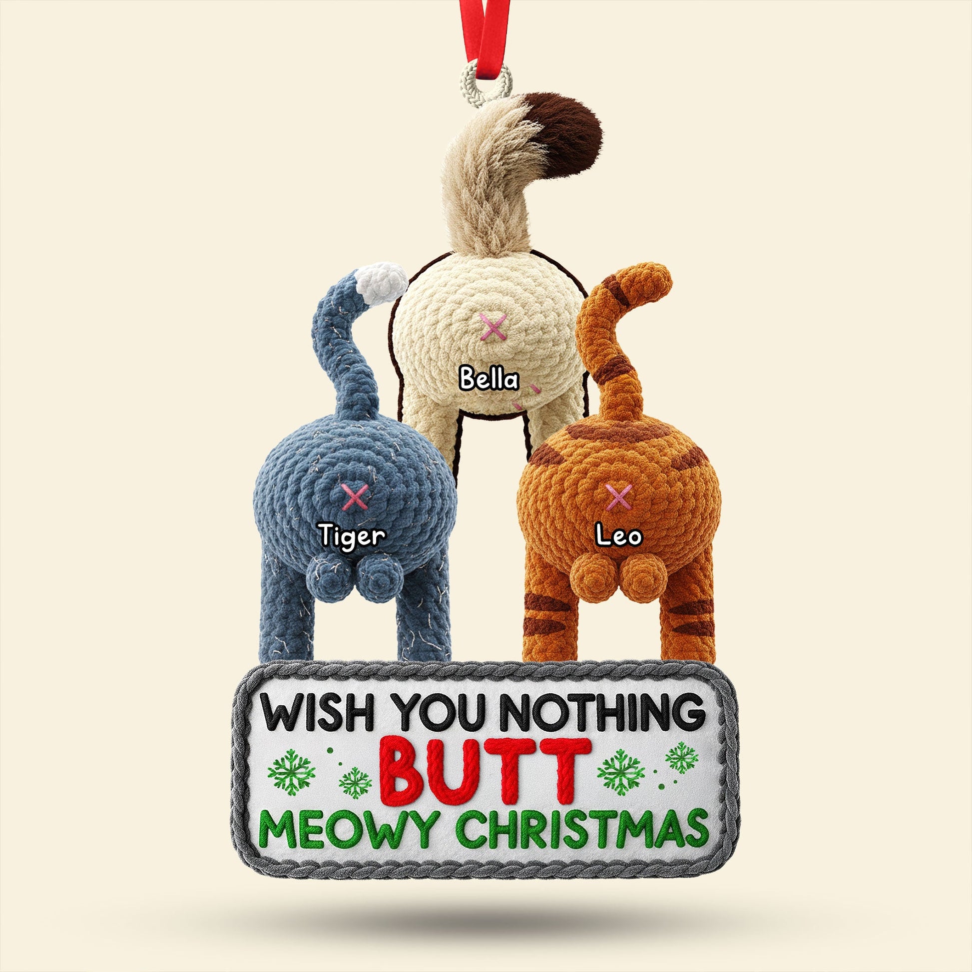 Wish You Nothing Butt Meowy Christmas - Funny Cat Ornament, Personalized Gift for Cat Lovers Ornament MagicInPrints