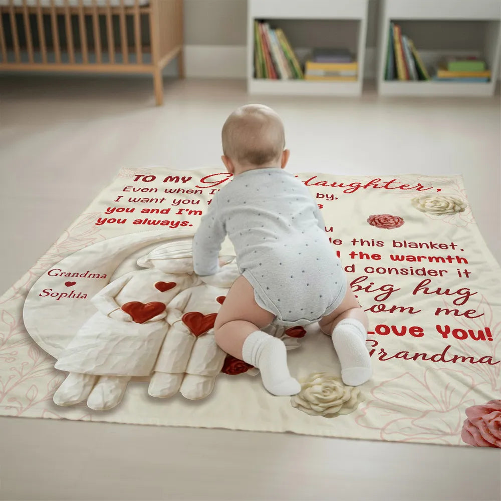 Personalized Granddaughter Blanket - Heartfelt Message from Grandma - Sentimental Gift for Love and Warmth Blanket MagicInPrints