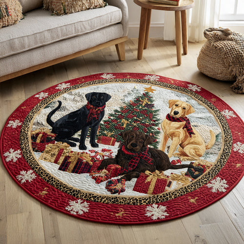 Celebrate the Love of Labradors – Personalized Quilted Round Mat – Gift for Dog Lovers Quilted Round Mat MagicInPrints