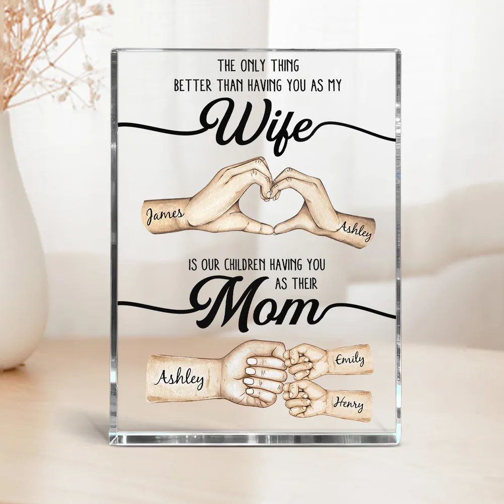 Personalized Acrylic Plaque for Wife and Mom - Heartfelt Gift for Mother's Day Plaque MagicInPrints