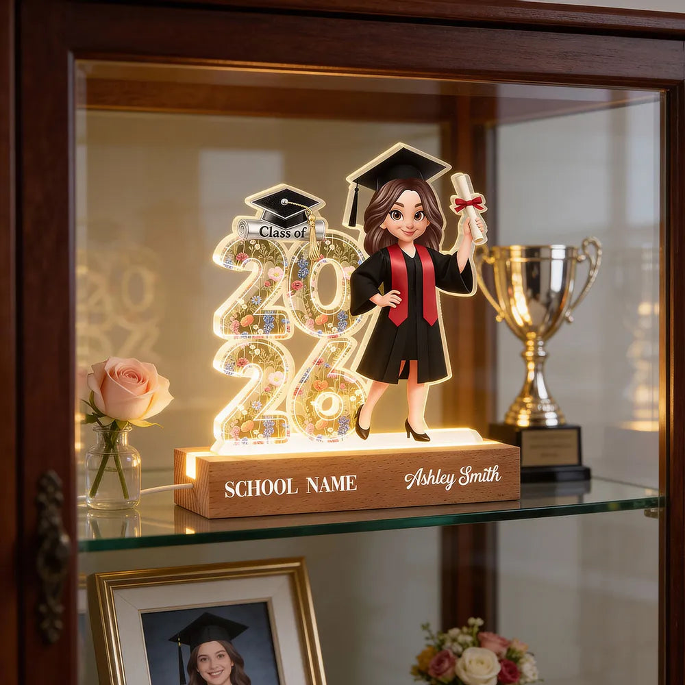 Personalized Graduation Acrylic Plaque for Class of 2026 - Custom School Name and Graduate Plaque MagicInPrints