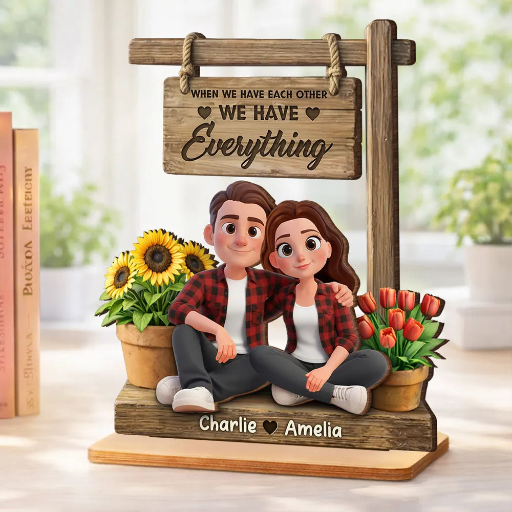 Personalized Couple Figurine with Custom Names - Romantic Home Decor Gift Plaque MagicInPrints