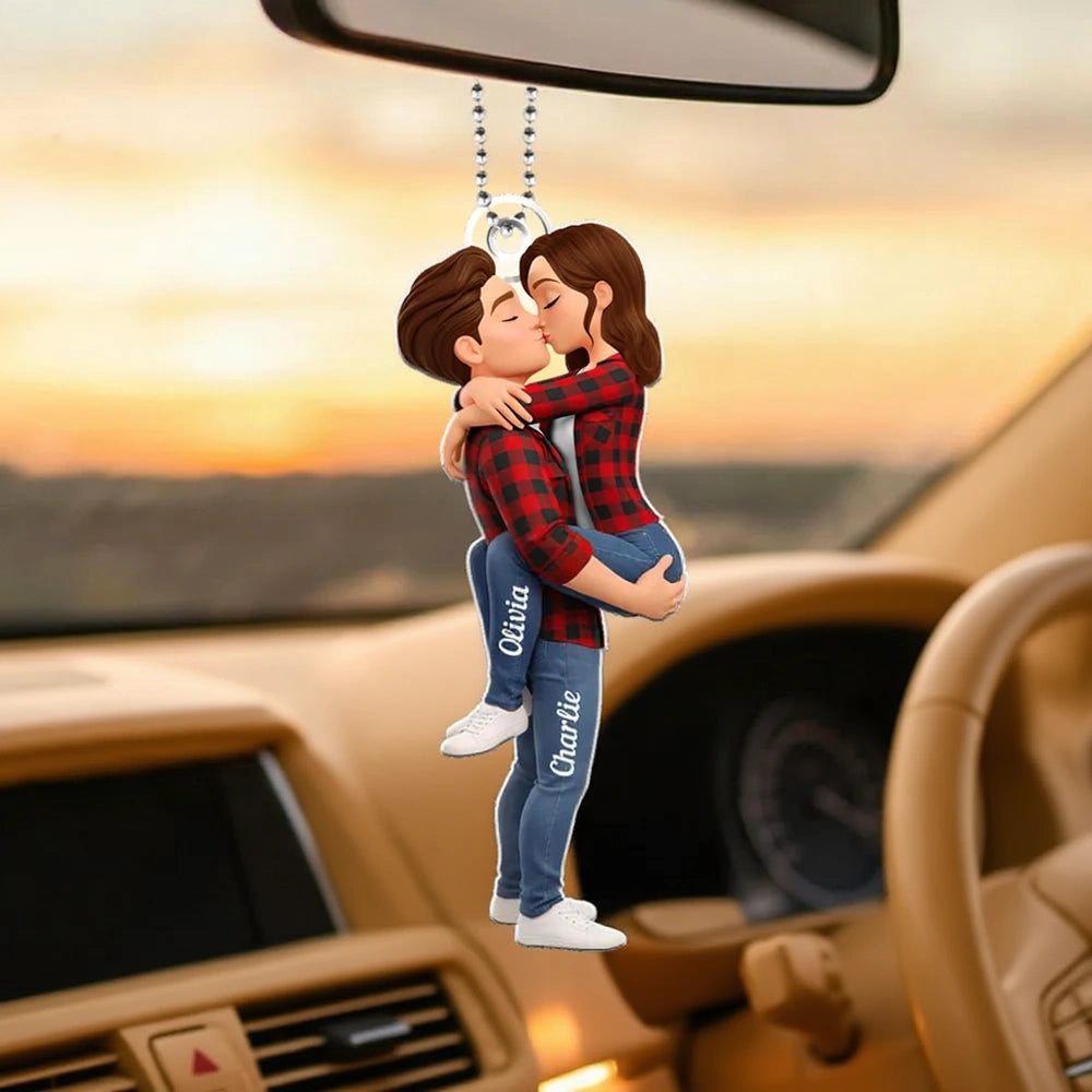 Personalized Couple Car Ornament for Lovers - Romantic Gift Car Hanger MagicInPrints