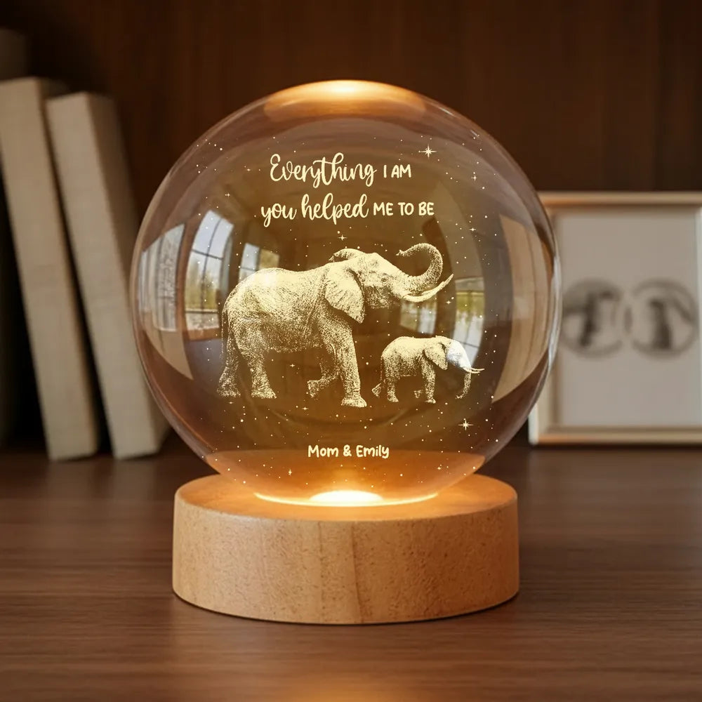 Personalized Elephant Night Light for Mom - Sentimental Gift Lamp MagicInPrints
