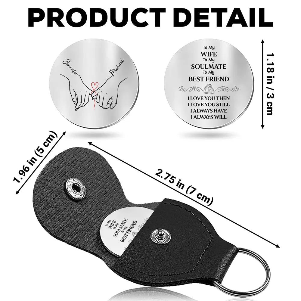 Personalized Keychain for Wife - Engraved Soulmate Message - Anniversary Gift Keychain MagicInPrints