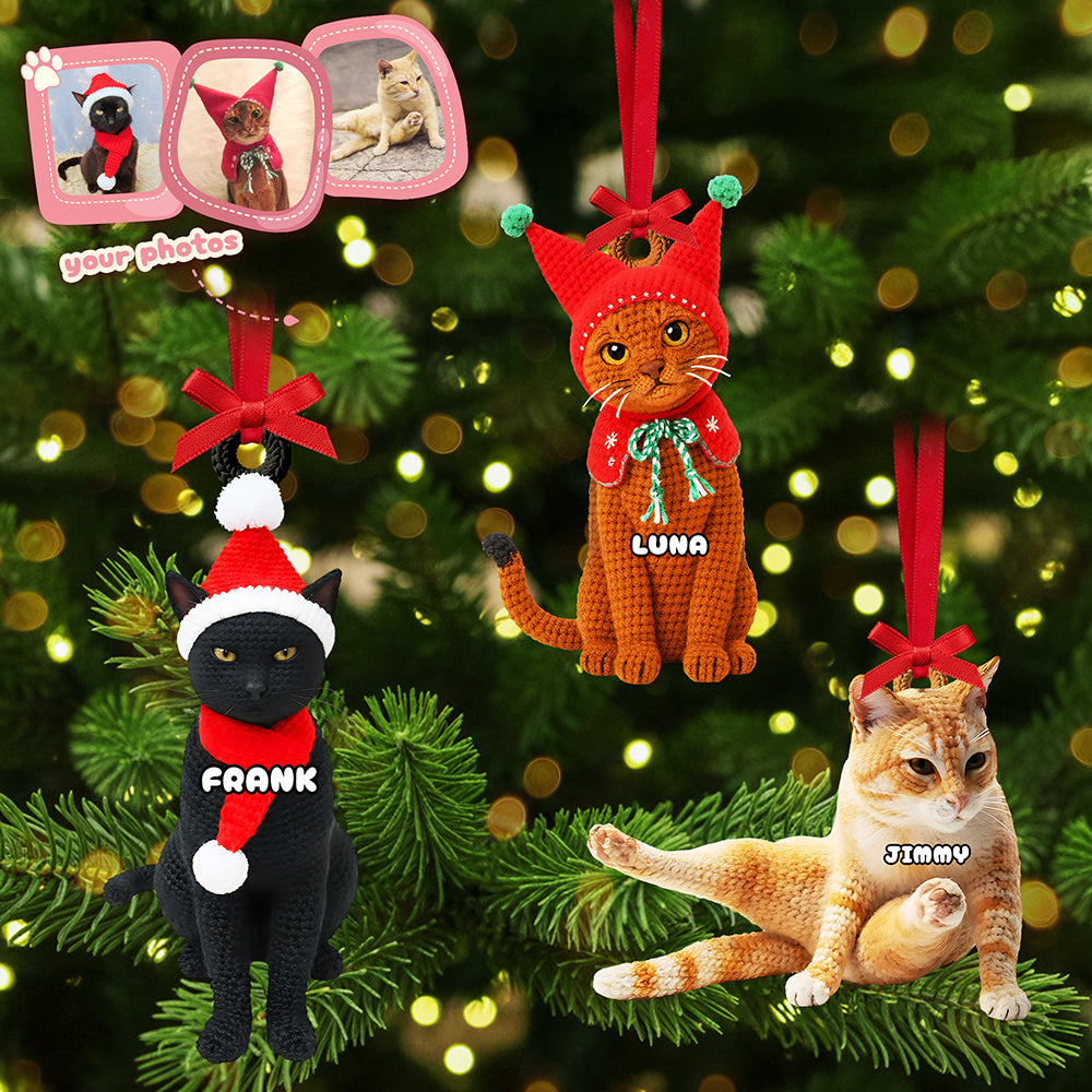 “Purrfect Holiday Memories” - Cute Cat Ornament, Personalized Gift for Cat Lovers Ornament MagicInPrints