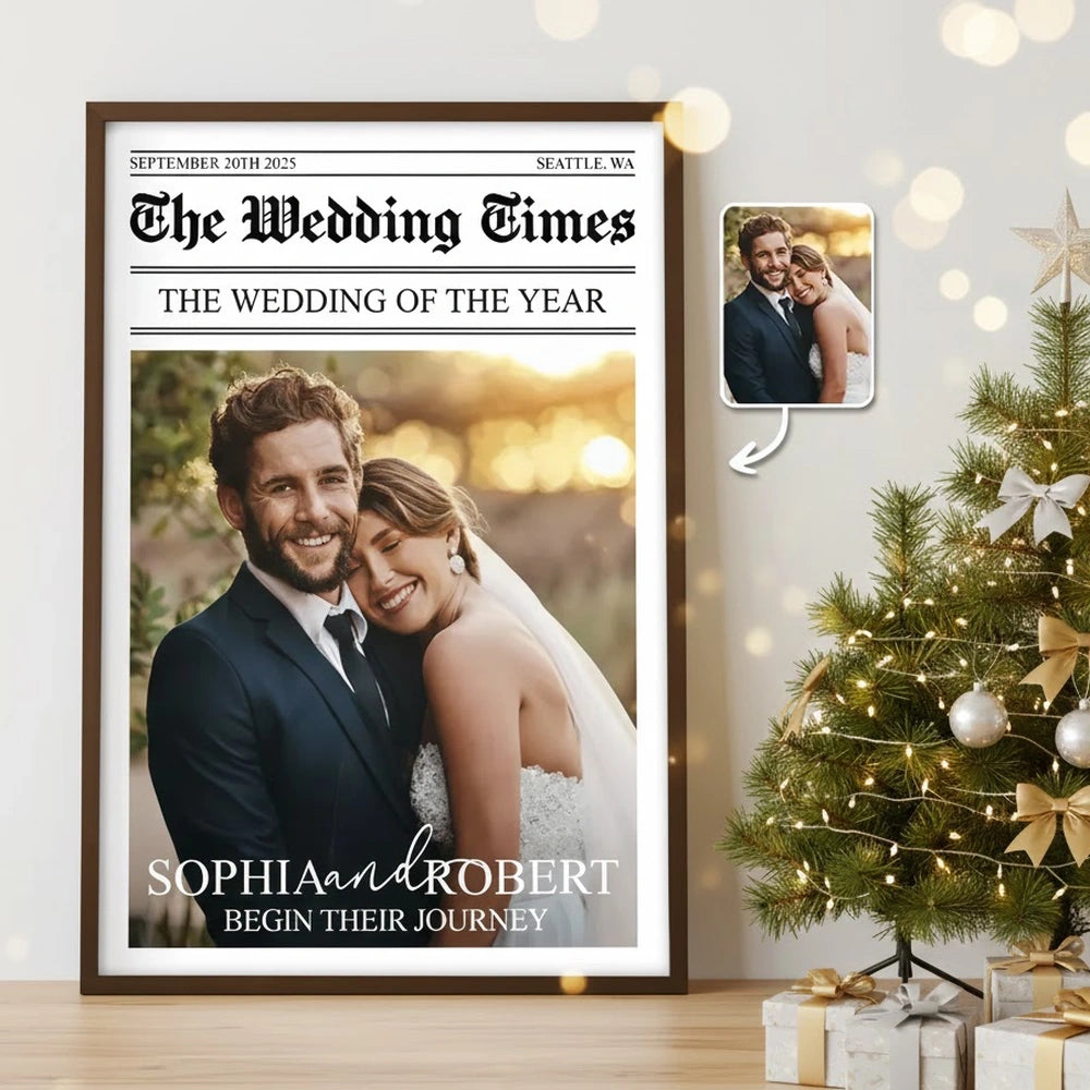 Personalized Wedding Newspaper Poster for Couples - Unique Wedding Gift Poster or Canvas MagicInPrints
