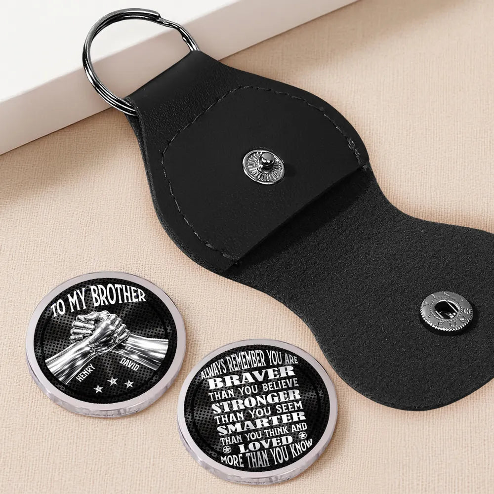 Engraved Leather Keychain for Brother - Sentimental Gift for Special Occasions Keychain MagicInPrints