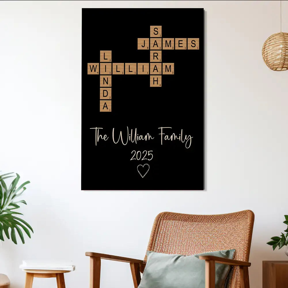 Personalized Family Crossword Mug for Home - Custom Names Gift Cup MagicInPrints