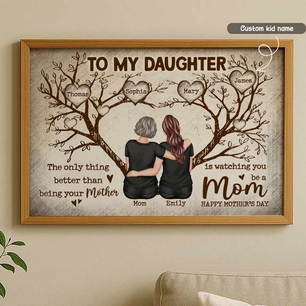 Personalized Mother-Daughter Canvas Art - Heartfelt Gift for Mother's Day Poster or Canvas MagicInPrints