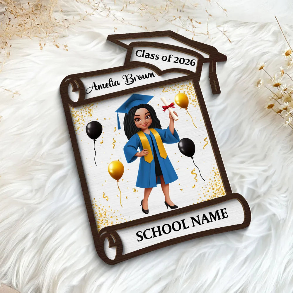 Personalized Graduation Plaque for Class of 2026 - Custom School Name Gift Plaque MagicInPrints