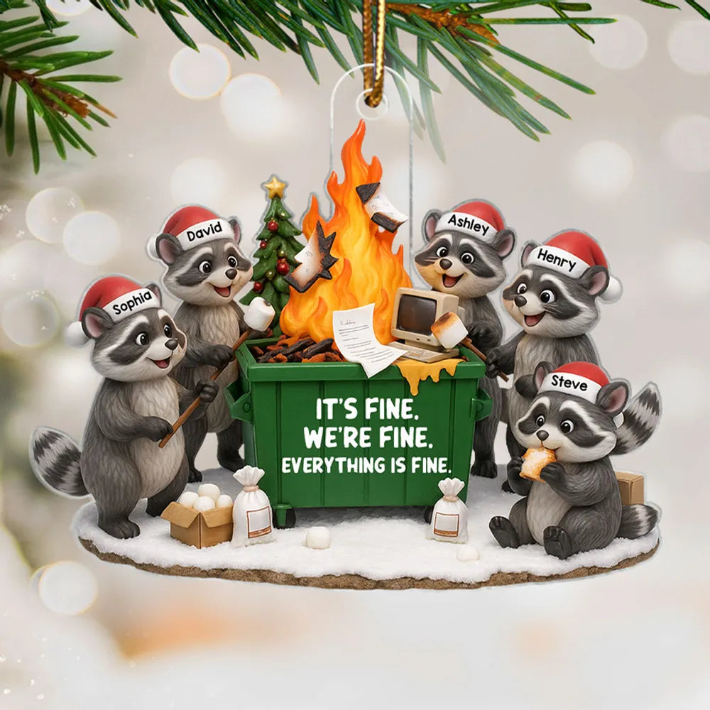 Personalized Raccoon Family Christmas Ornament - Funny Holiday Decor Ornament MagicInPrints