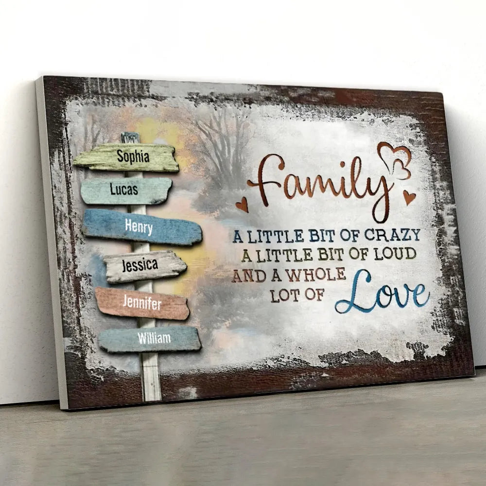 Personalized Family Wall Art Signpost Design - Home Decor Gift Poster or Canvas MagicInPrints
