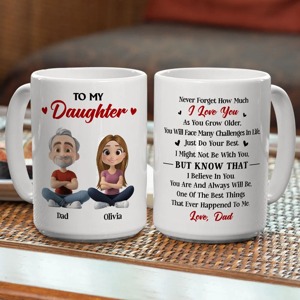 Personalized Father's Day Mug for Daughter - Heartfelt Message Gift Cup MagicInPrints