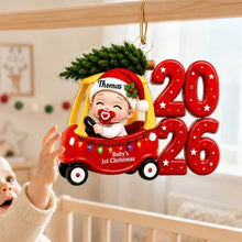 Load image into Gallery viewer, Personalized Baby's First Christmas Acrylic Ornament Keepsake
