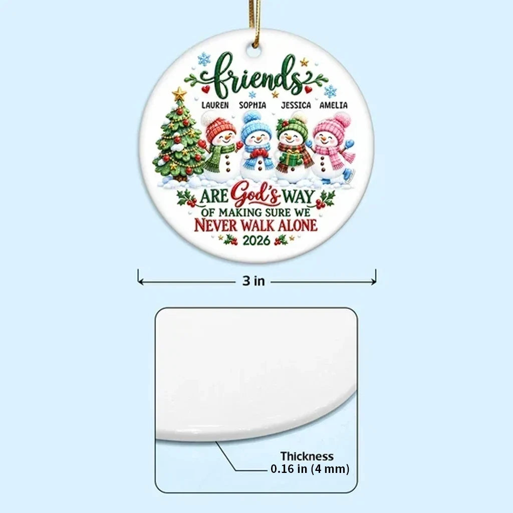 Personalized Snowman Ceramic Ornament Gift for Best Friend Christmas