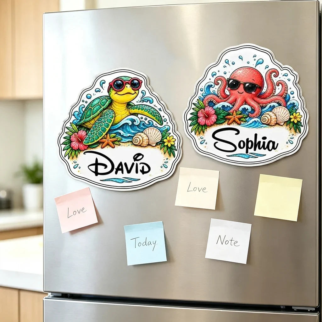 Personalized Acrylic Ocean Magnet Cute Beach Decor Gift for Kids