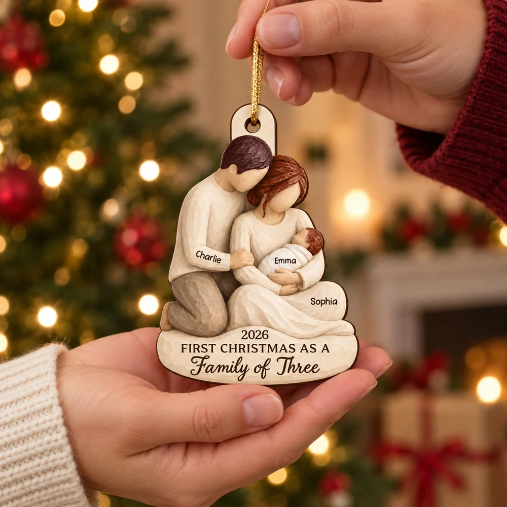 Personalized Wooden Christmas Ornament New Family Keepsake Gift