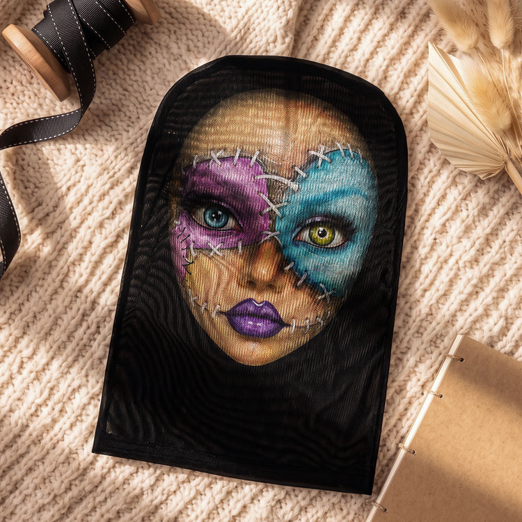 Personalized Mesh Print Balaclava Hat Custom Spooky Face for Halloween Family Party