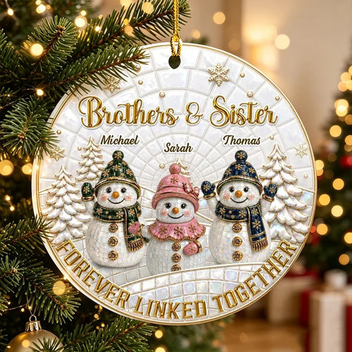 Personalized Acrylic Snowman Ornament for Family Christmas Gift