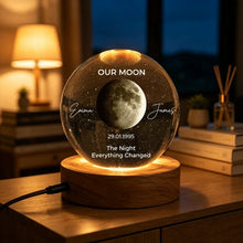 Load image into Gallery viewer, Personalized Moon Phase Globe Lamp Customized Gift for Wife
