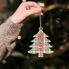Load image into Gallery viewer, Personalized Plaid Christmas Tree Ornament Custom Family Gift
