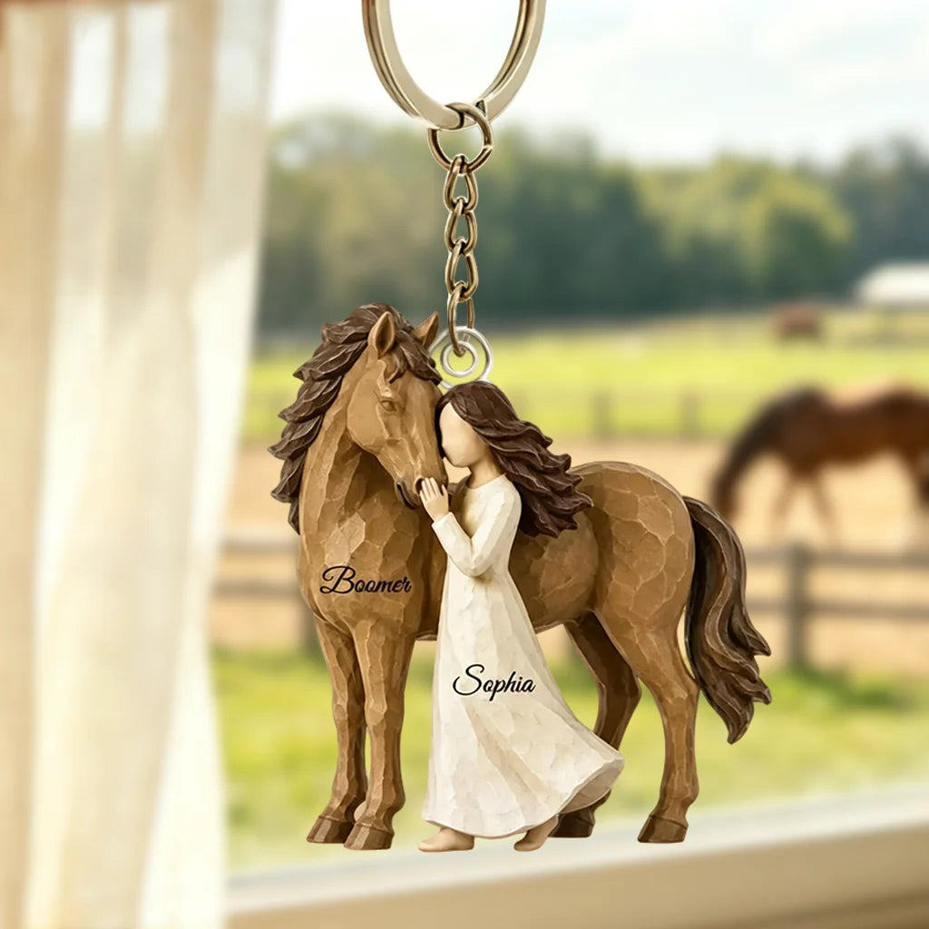 Personalized Acrylic Keychain Horse Lover Gift Custom Name