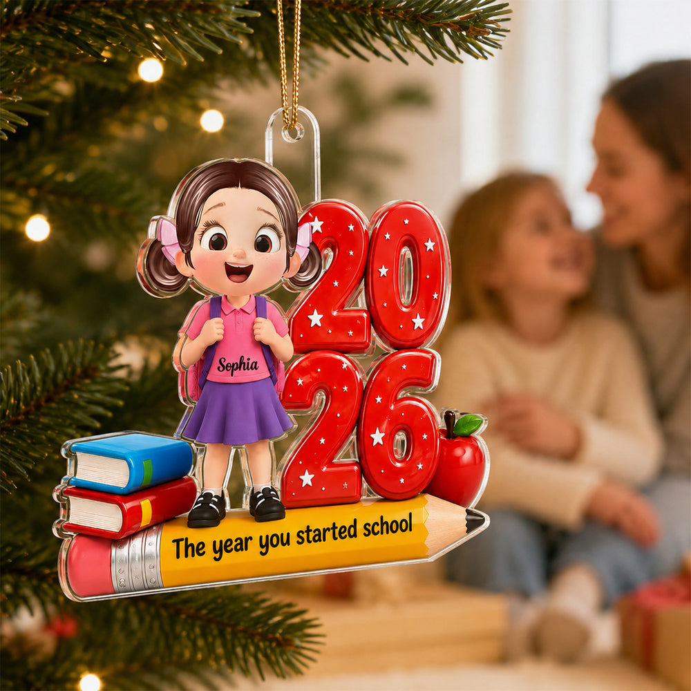Personalized Acrylic Ornament The Year You Started School Gift for Family