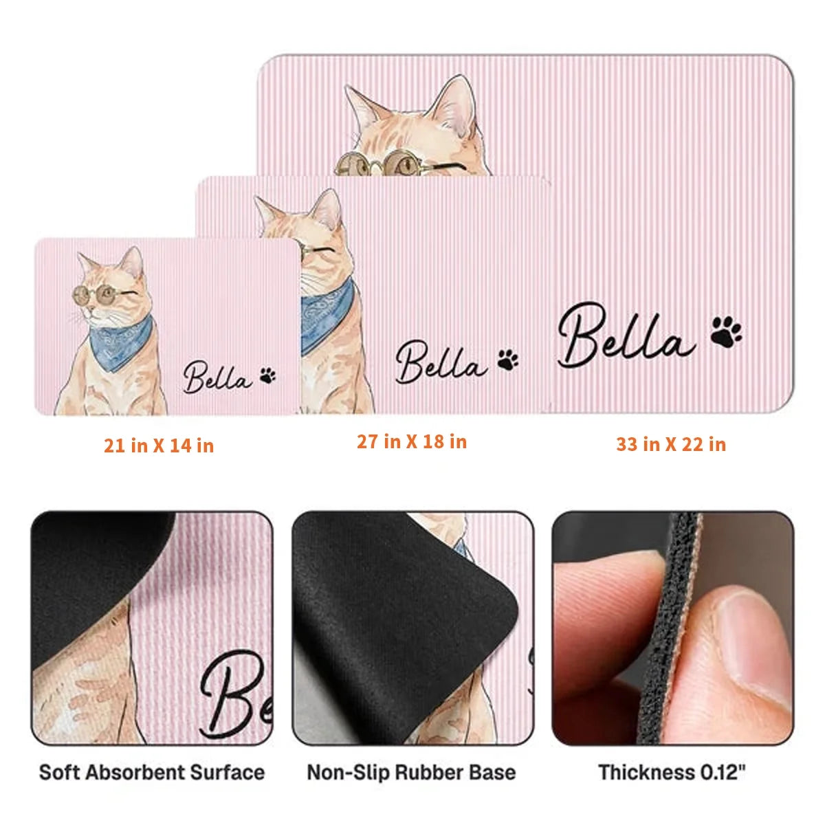 Personalized Flannel Pet Mat Custom Watercolor Portrait Gift for Dog Lovers