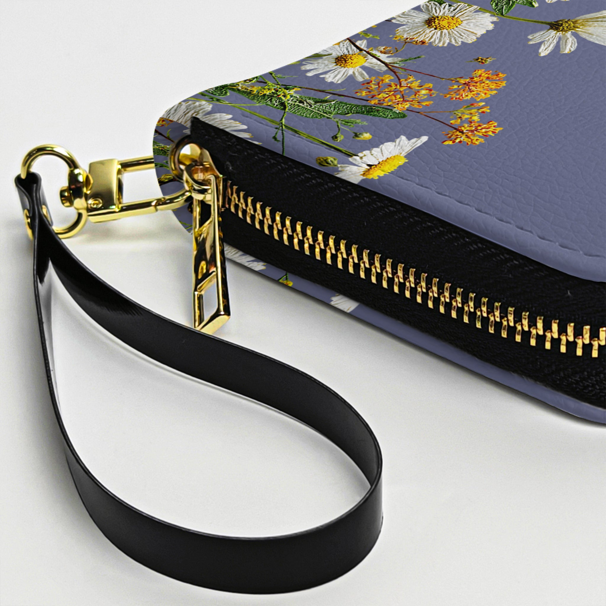 Personalized Leather Long Wallet with Birth Flower for Mom, Grandma, Sister