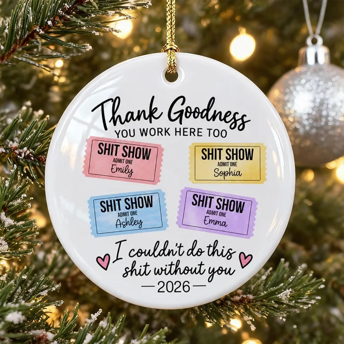 Personalized Ceramic Christmas Ornament Gift for Coworkers