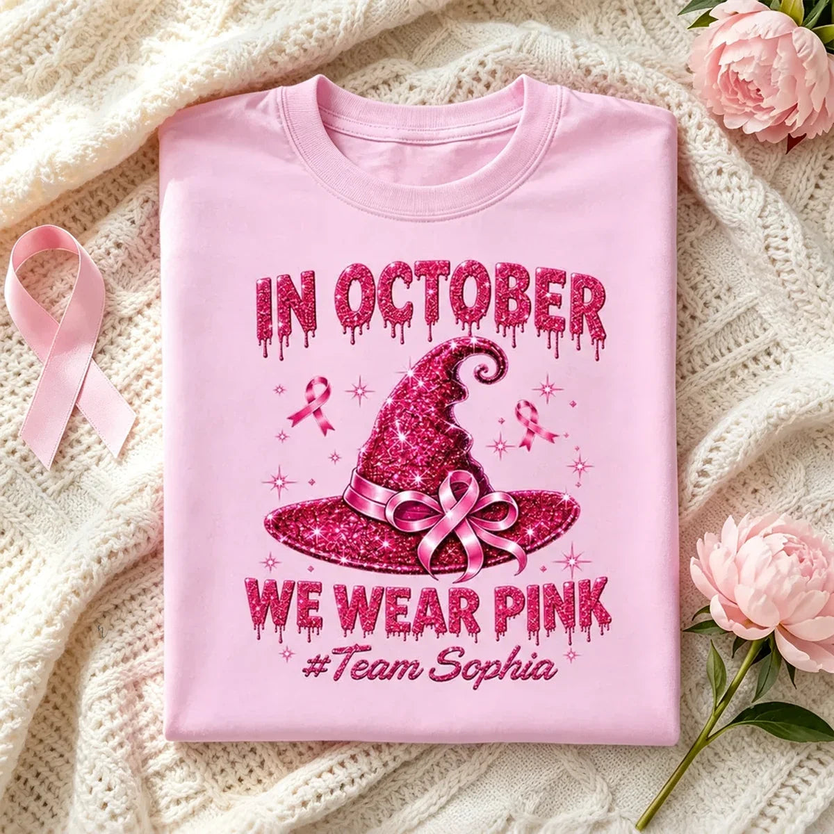 Personalized Classic Tee In October We Wear Pink Gift for Supporters