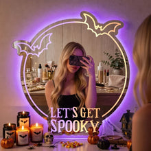 Load image into Gallery viewer, Personalized LED Acrylic Mirror Halloween Spooky Gift for Her
