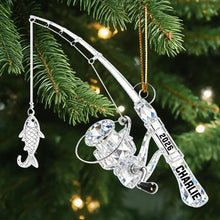 Load image into Gallery viewer, Personalized Fishing Ornament Custom Keepsake Gift for Angler

