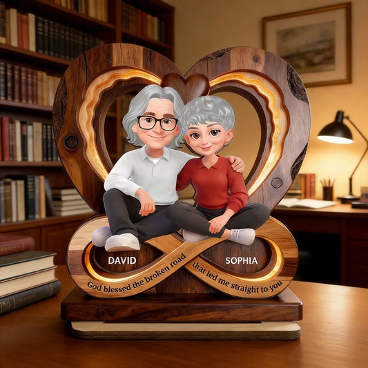 Personalized Wooden Heart Sculpture for Couples - Anniversary Gift Plaque MagicInPrints