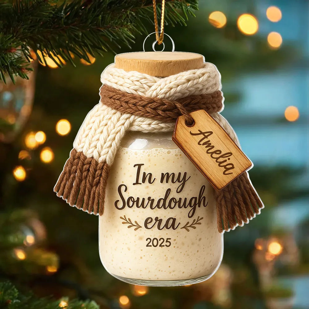 Personalized Sourdough Jar Ornament for Bakers - Christmas Keepsake Ornament MagicInPrints