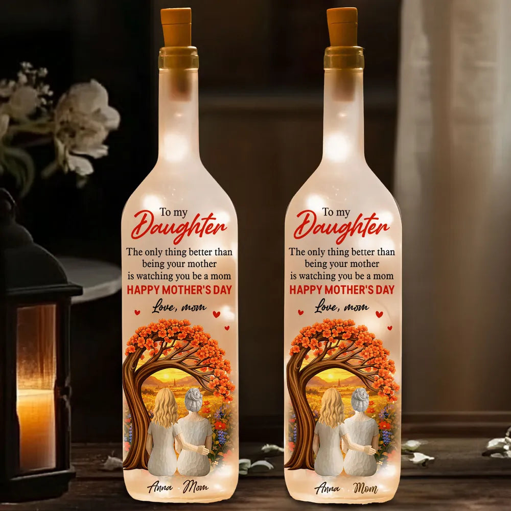 Personalized LED Wine Bottle Lamp for Daughter - Sentimental Mother's Day Gift Lamp MagicInPrints