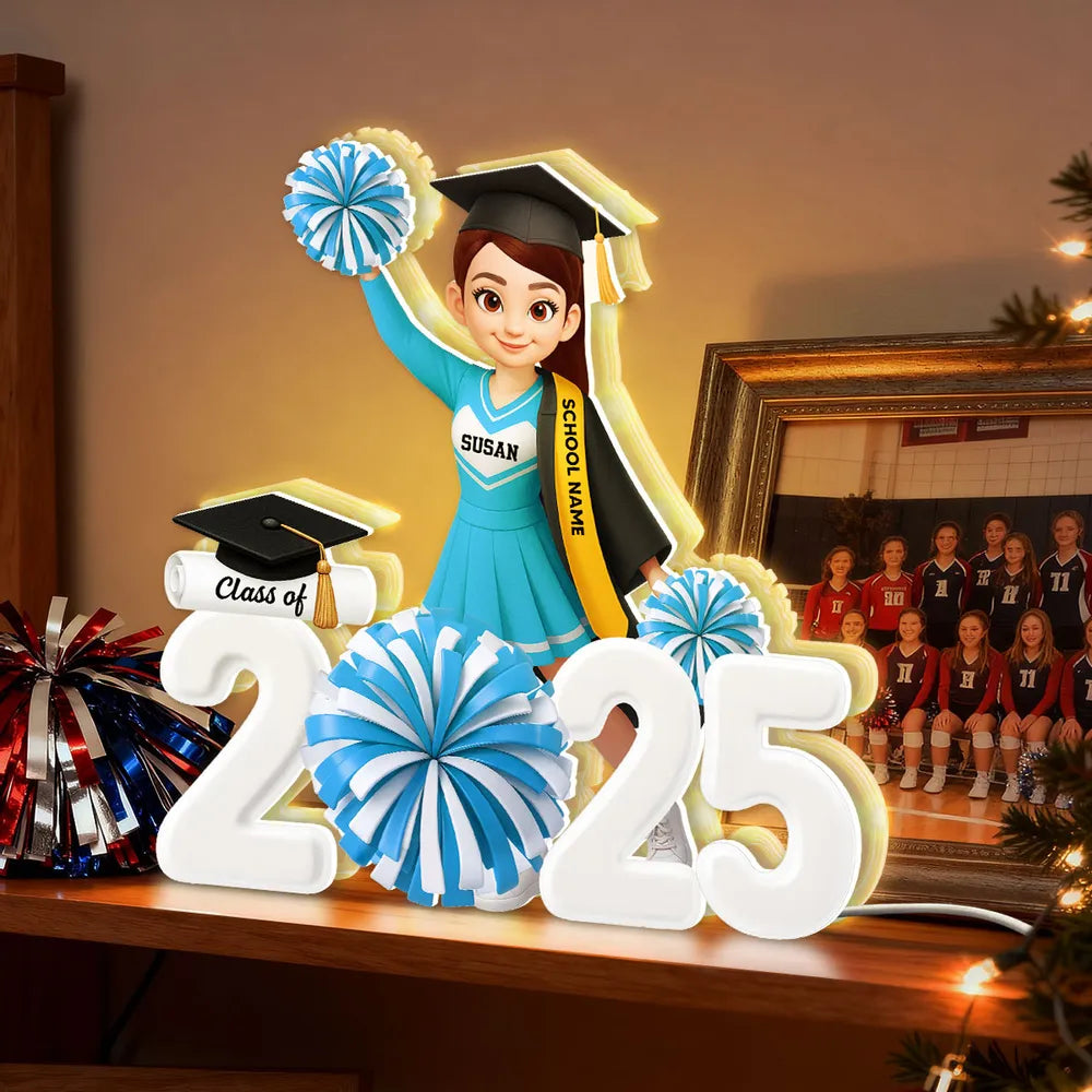 Personalized Graduation Cheerleader Figurine for Class of 2026 - Perfect Graduation Gift Plaque MagicInPrints