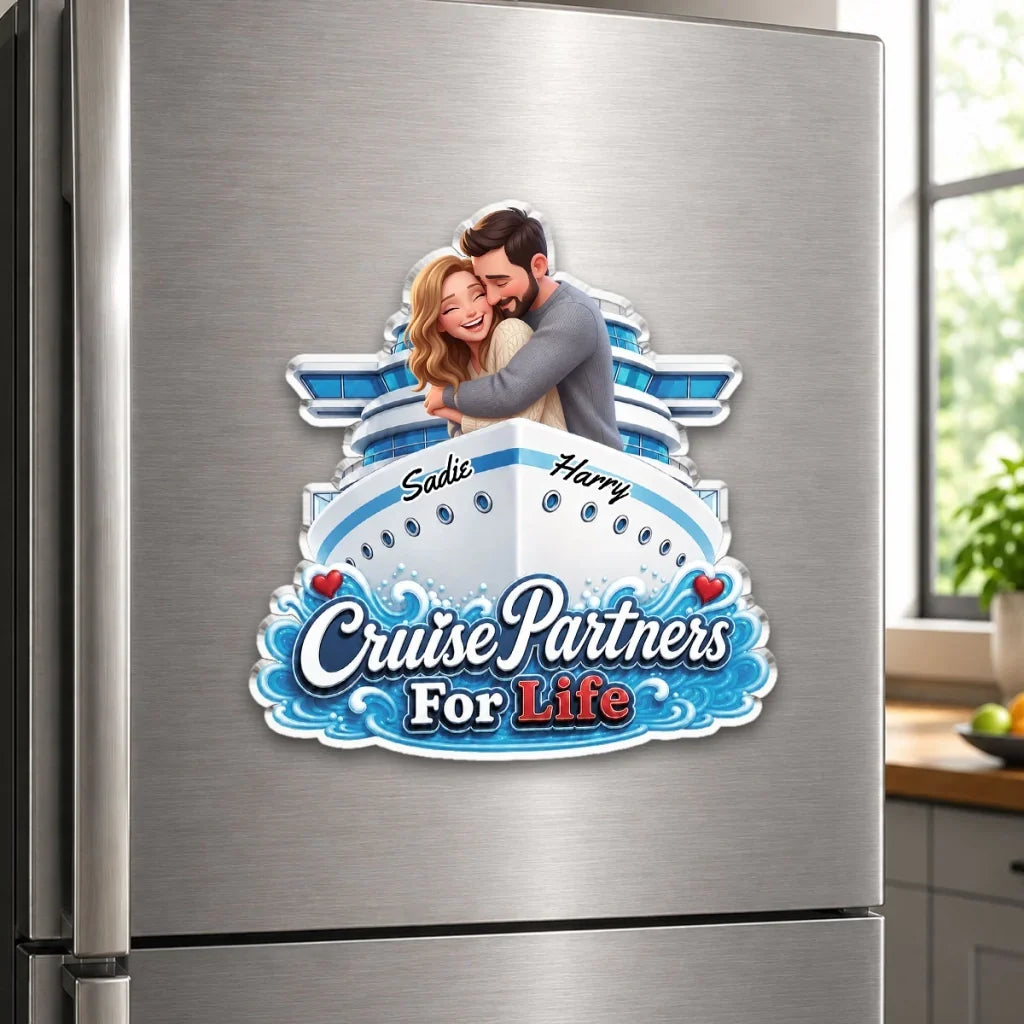 Personalized Acrylic Magnet Cruise Ship Gift for Couple