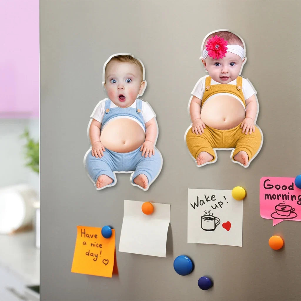 Personalized Baby Photo Silicone Belly Magnet Unique Gift for Family
